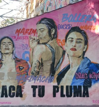 Un mural contra la lesbofobia en Barcelona